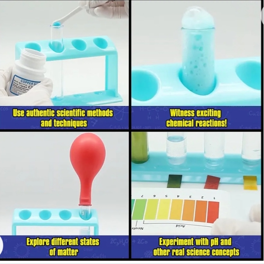 🆕 NEW! WILD! Science Test Tube Chemistry Lab 50+ Fun Experiments and Reactions - Picture 2 of 7